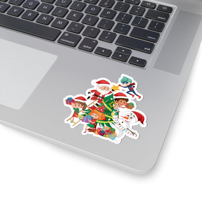 Kiss-Cut Stickers - Super kiddo making christmas tree - [[{"value":"Wonderwear Kid"}]]