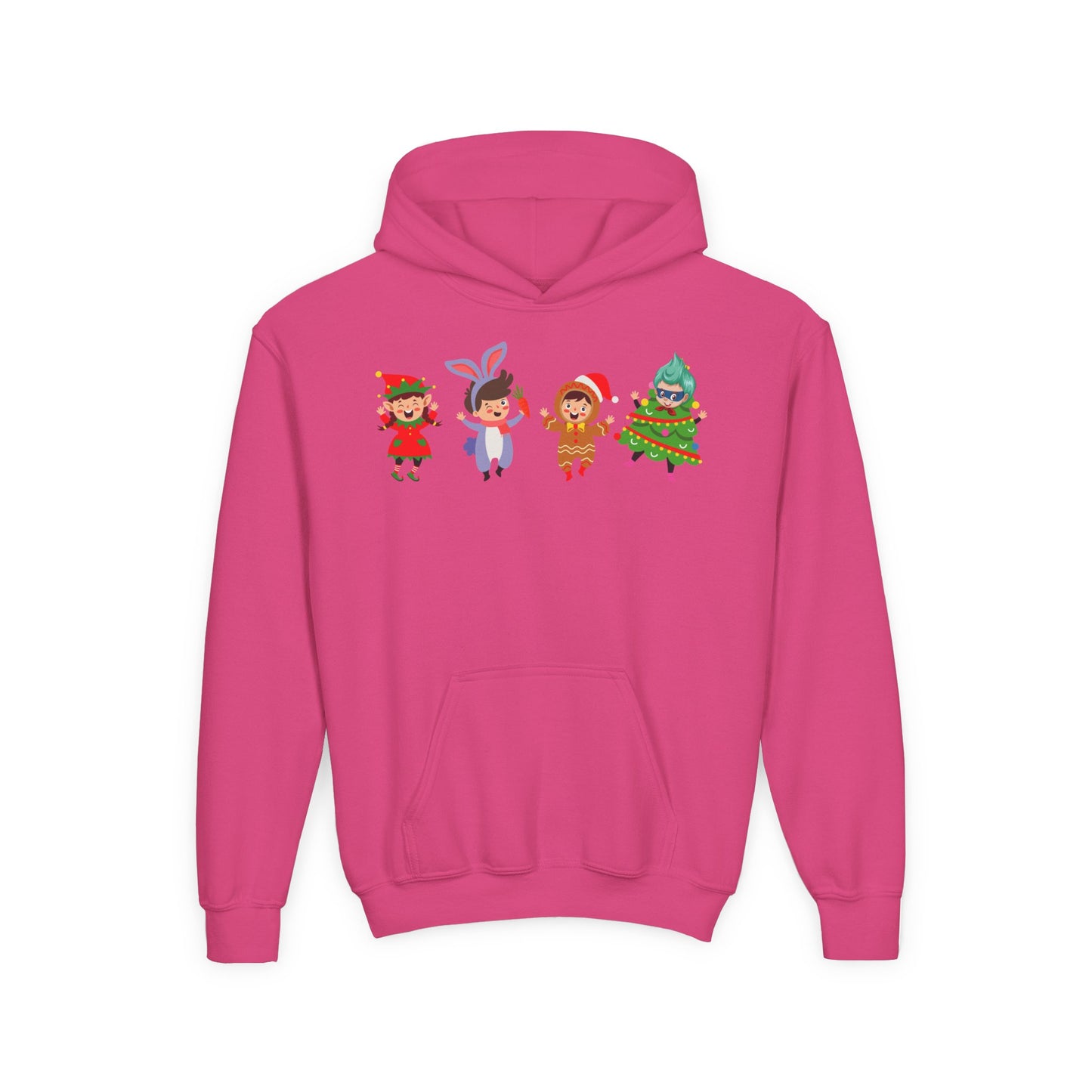 Youth Heavy Blend Hooded Sweatshirt - Super kiddo in christmas tree attire