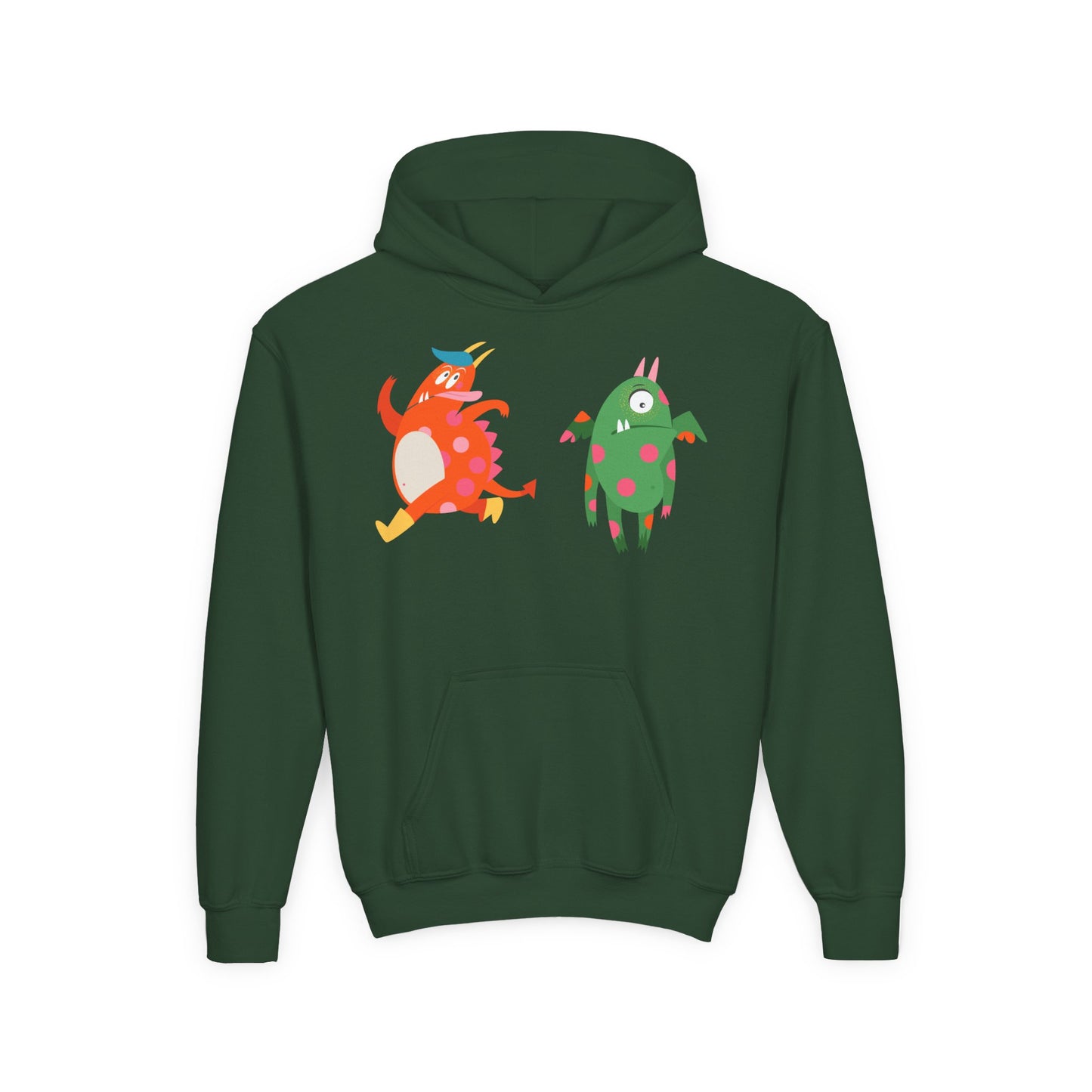 Youth Heavy Blend Hooded Sweatshirt - Monsters in action