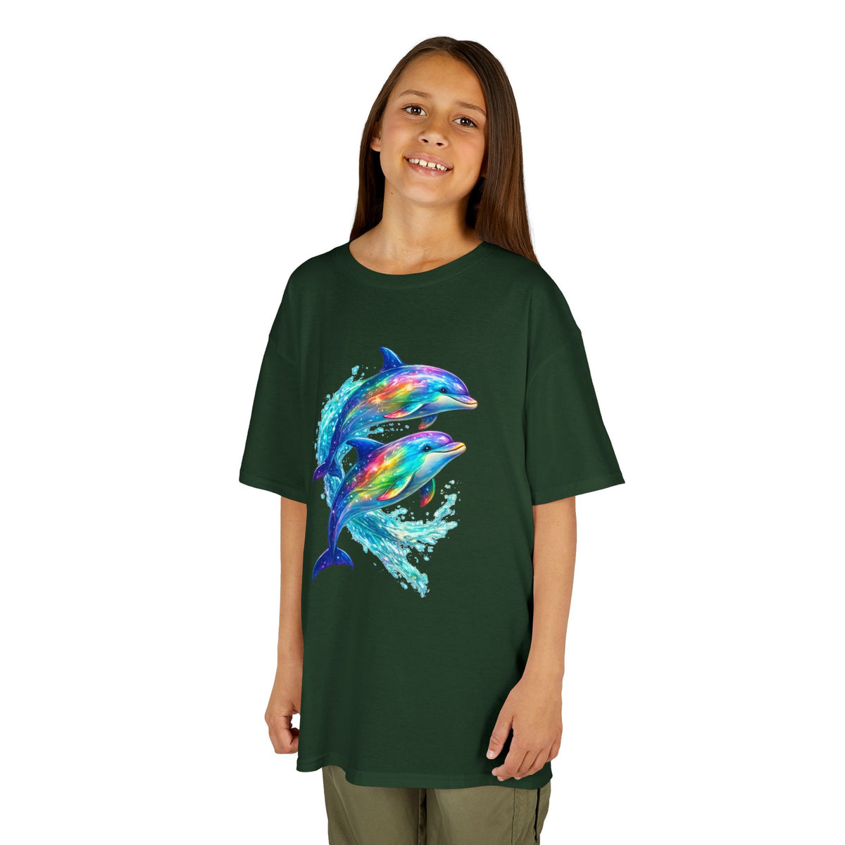 Kids Heavy Cotton™ Tee - vibrant dolphins