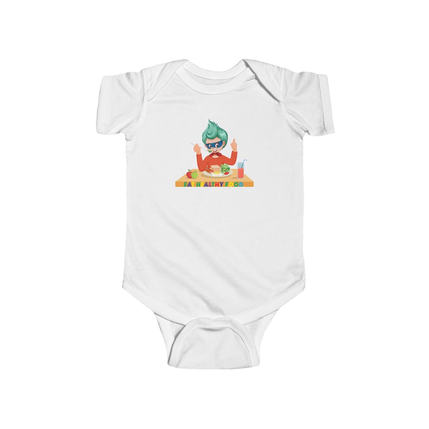 Infant Bodysuit - Super kiddo eating healthy breafast