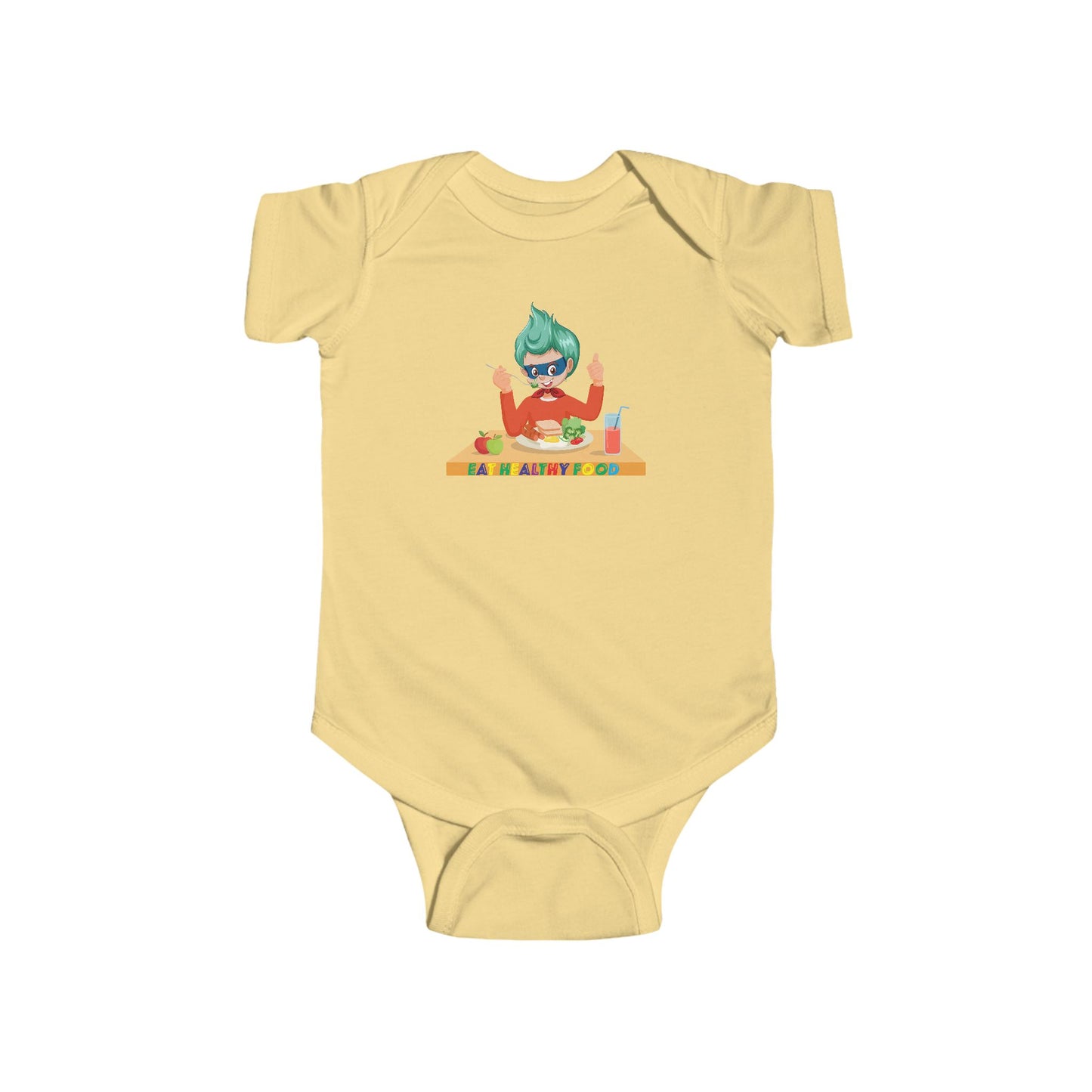Infant Bodysuit - Super kiddo eating healthy breafast