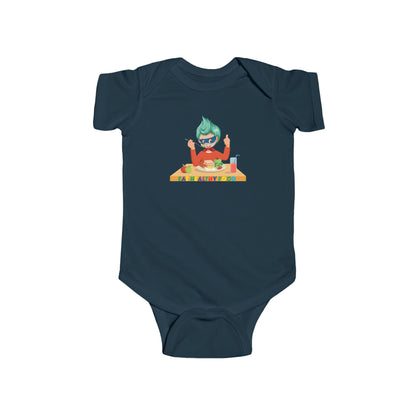 Infant Bodysuit - Super kiddo eating healthy breafast - [[{"value":"Wonderwear Kid"}]]