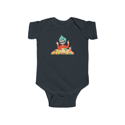 Infant Bodysuit - Super kiddo eating healthy breafast - [[{"value":"Wonderwear Kid"}]]