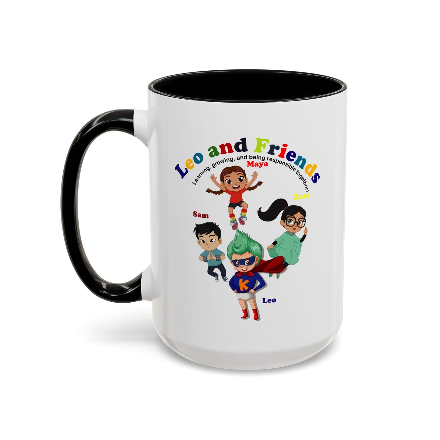Accent Coffee Mug - Leo & Friends - Learning and growing