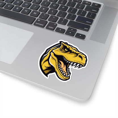 Kiss-Cut Vinyl Decals - Tyrannosaurus rex yellow Printify
