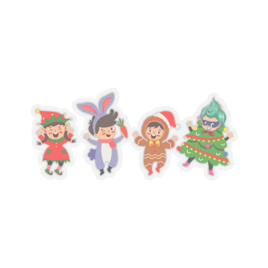 Kiss-Cut Stickers - Super kiddo in christmas tree attire - [[{"value":"Wonderwear Kid"}]]