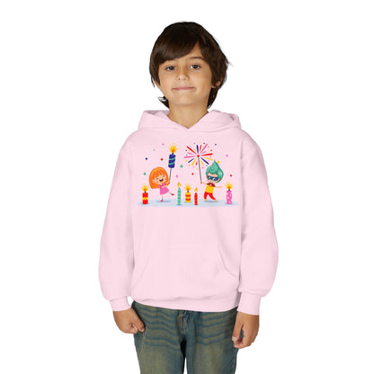 Youth Heavy Blend Hooded Sweatshirt - Super kiddo lighting fireworks - [[{"value":"Wonderwear Kid"}]]
