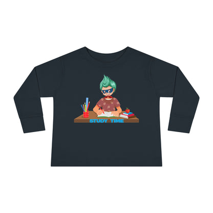 Toddler Long Sleeve Tee - Super kiddo studying - [[{"value":"Wonderwear Kid"}]]