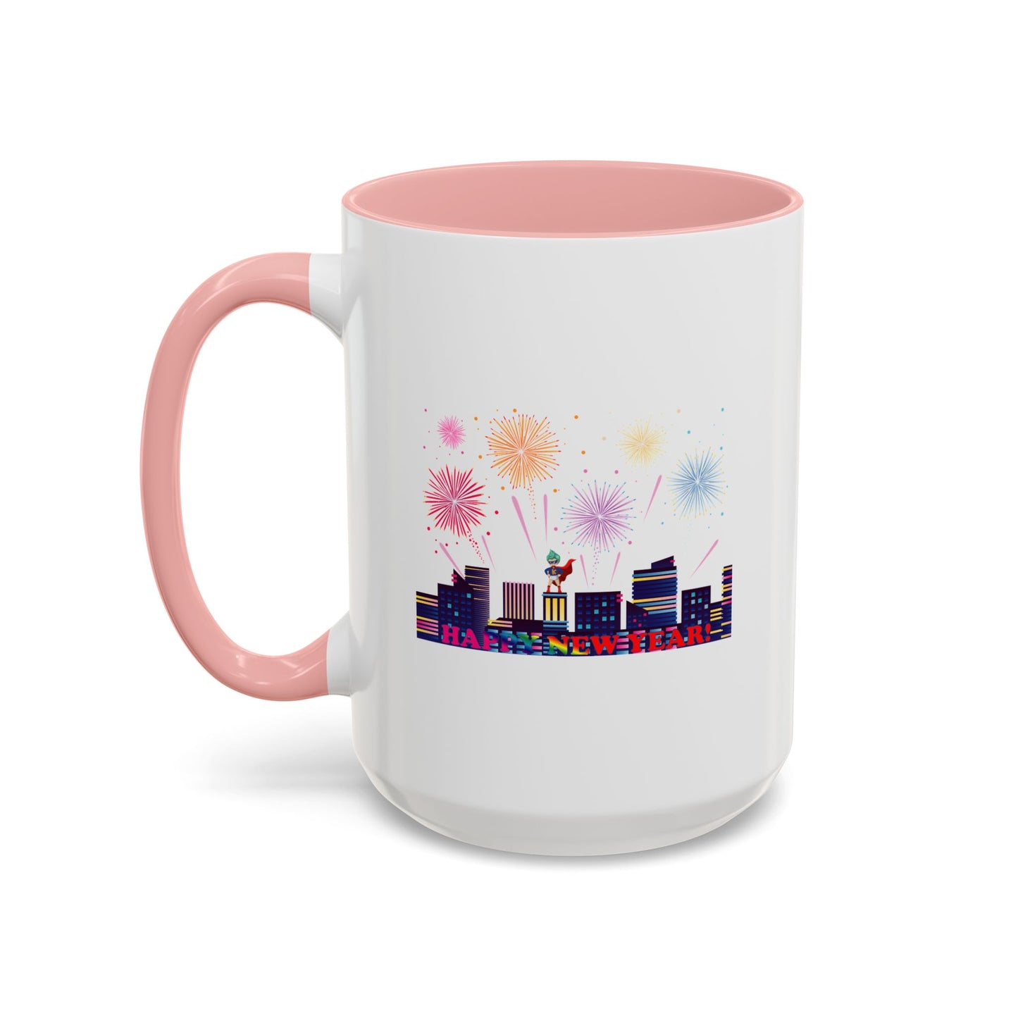 Accent Coffee Mug - Super kiddo with fireworks with text