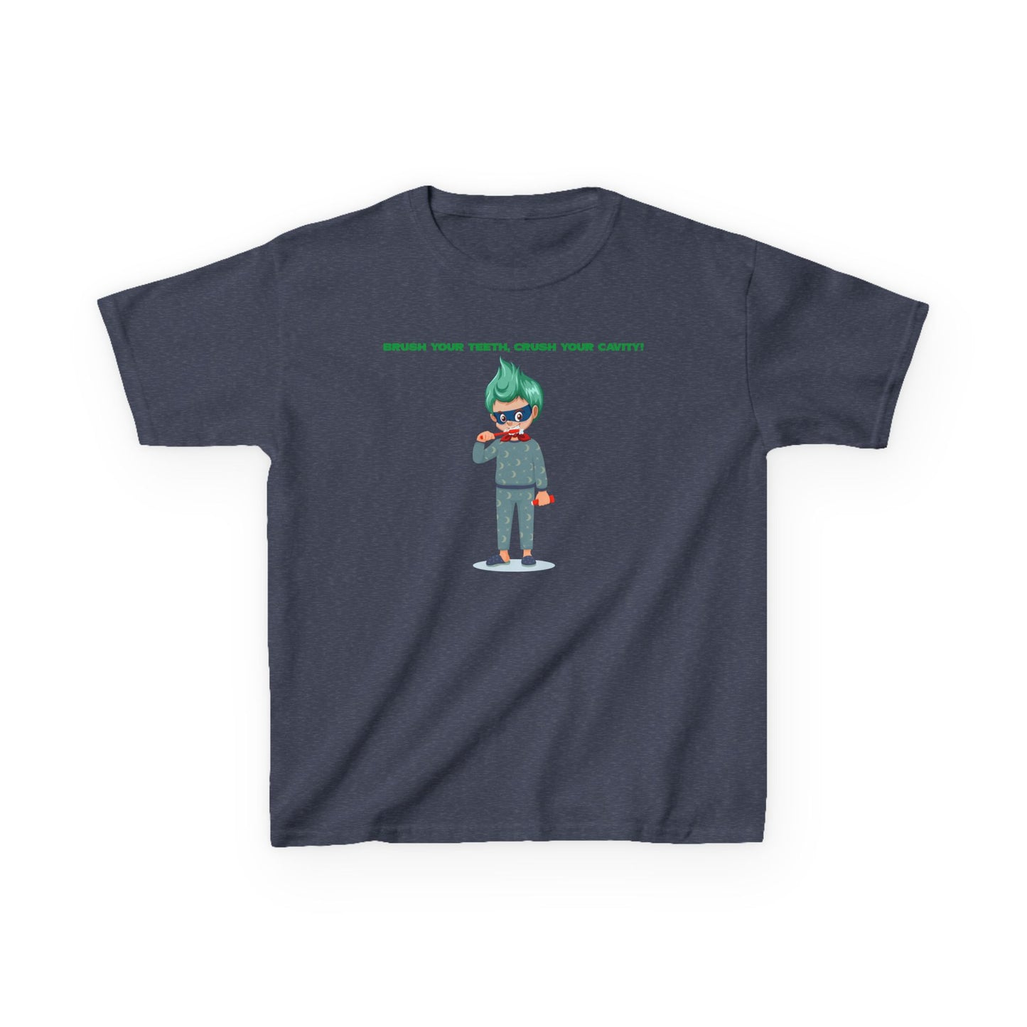 Kids Heavy Cotton™ Tee - Super kiddo brushing teeth - [[{"value":"Wonderwear Kid"}]]