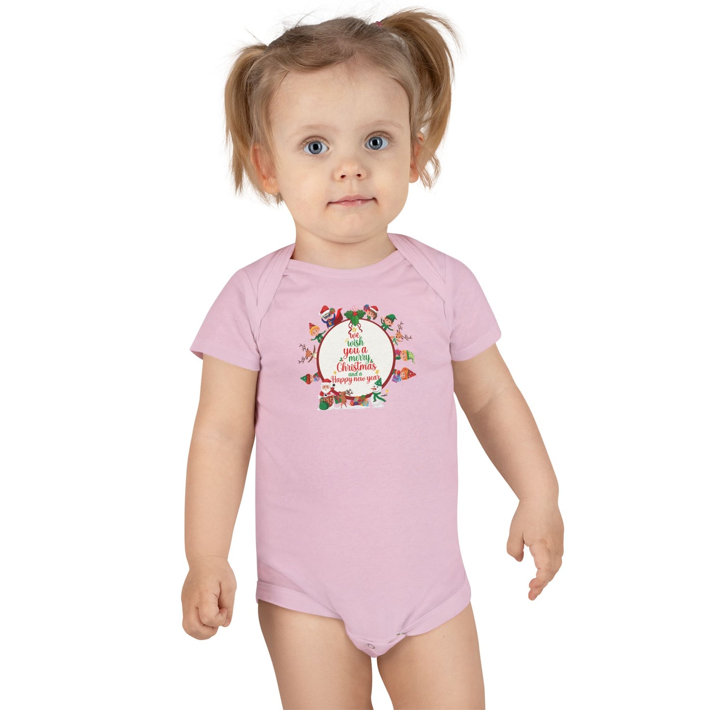 Baby Short Sleeve Onesie - We wish you a merry christmas