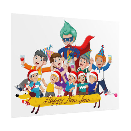 Rolled Posters - Happy new year with friends - [[{"value":"Wonderwear Kid"}]]