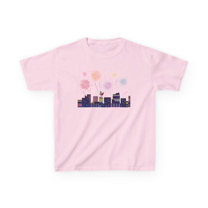 Kids Heavy Cotton™ Tee - Super kiddo with fireworks - [[{"value":"Wonderwear Kid"}]]