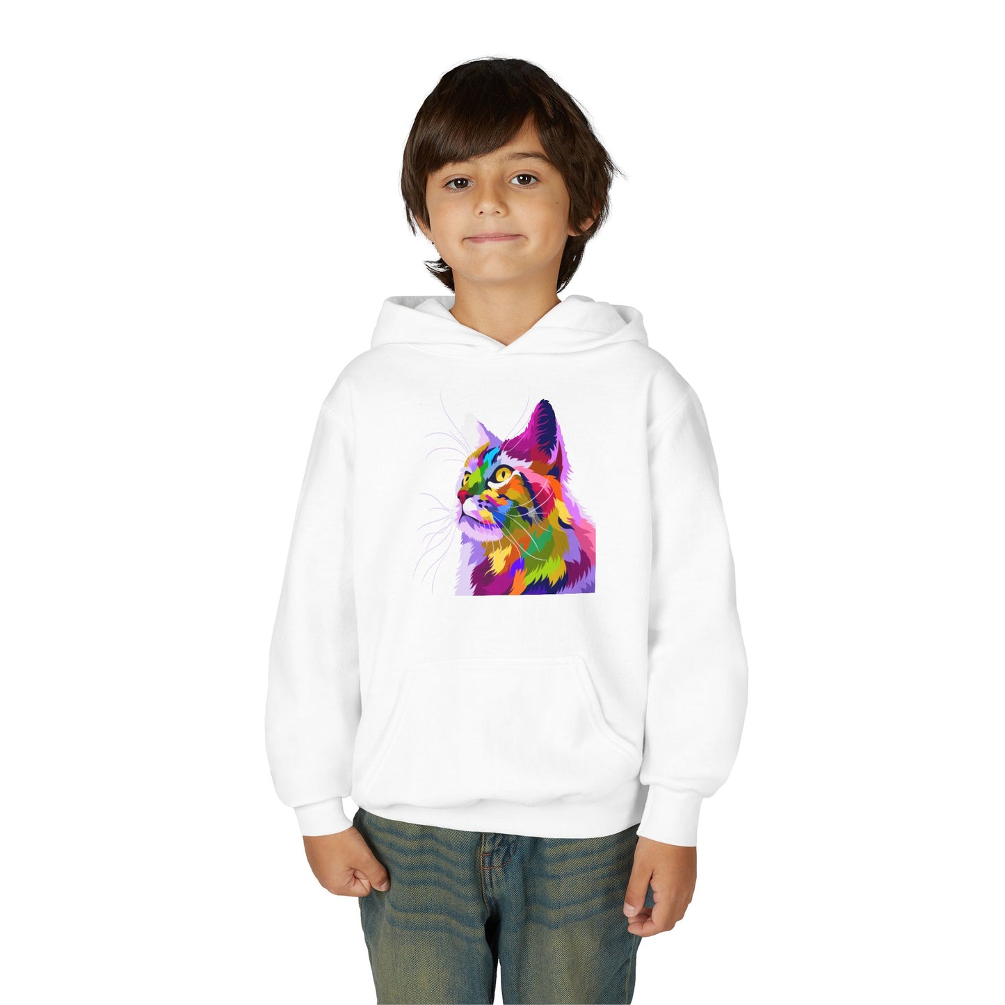 Youth Heavy Blend Hooded Sweatshirt - The cat