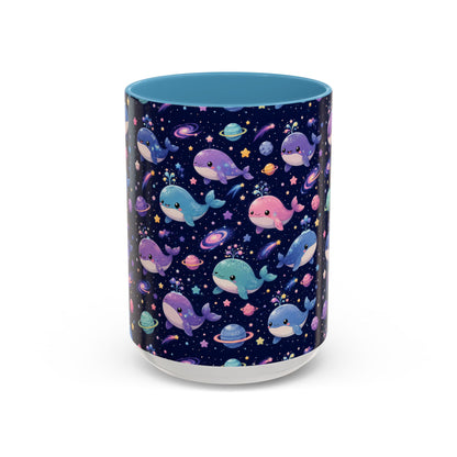 Accent Coffee Mug  (11/15 oz) - Cosmic Whale Adventure