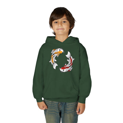 Youth Heavy Blend Hooded Sweatshirt - Koi fish Printify