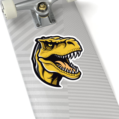 Kiss-Cut Vinyl Decals - Tyrannosaurus rex yellow Printify