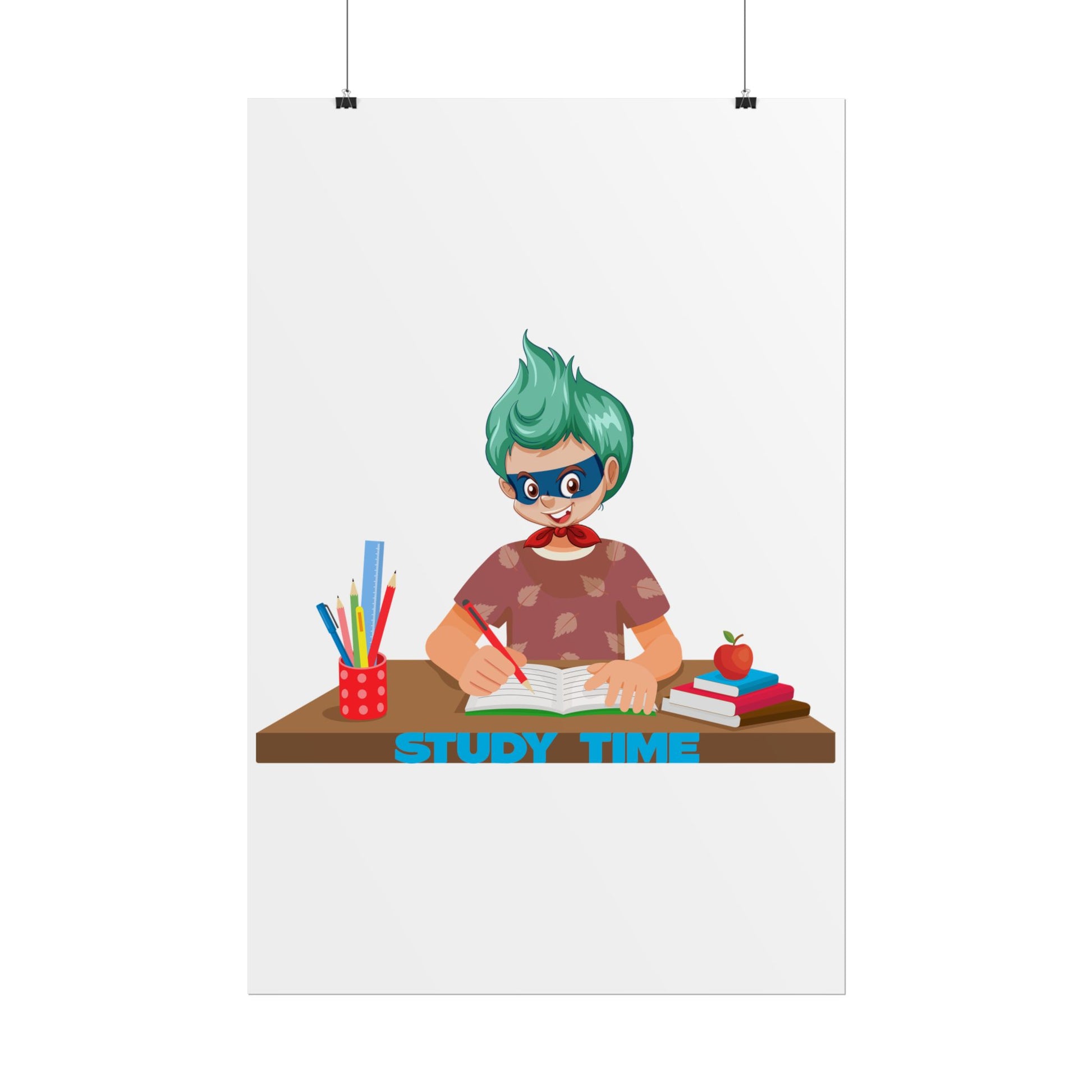 Rolled Posters - Super kiddo studying - [[{"value":"Wonderwear Kid"}]]