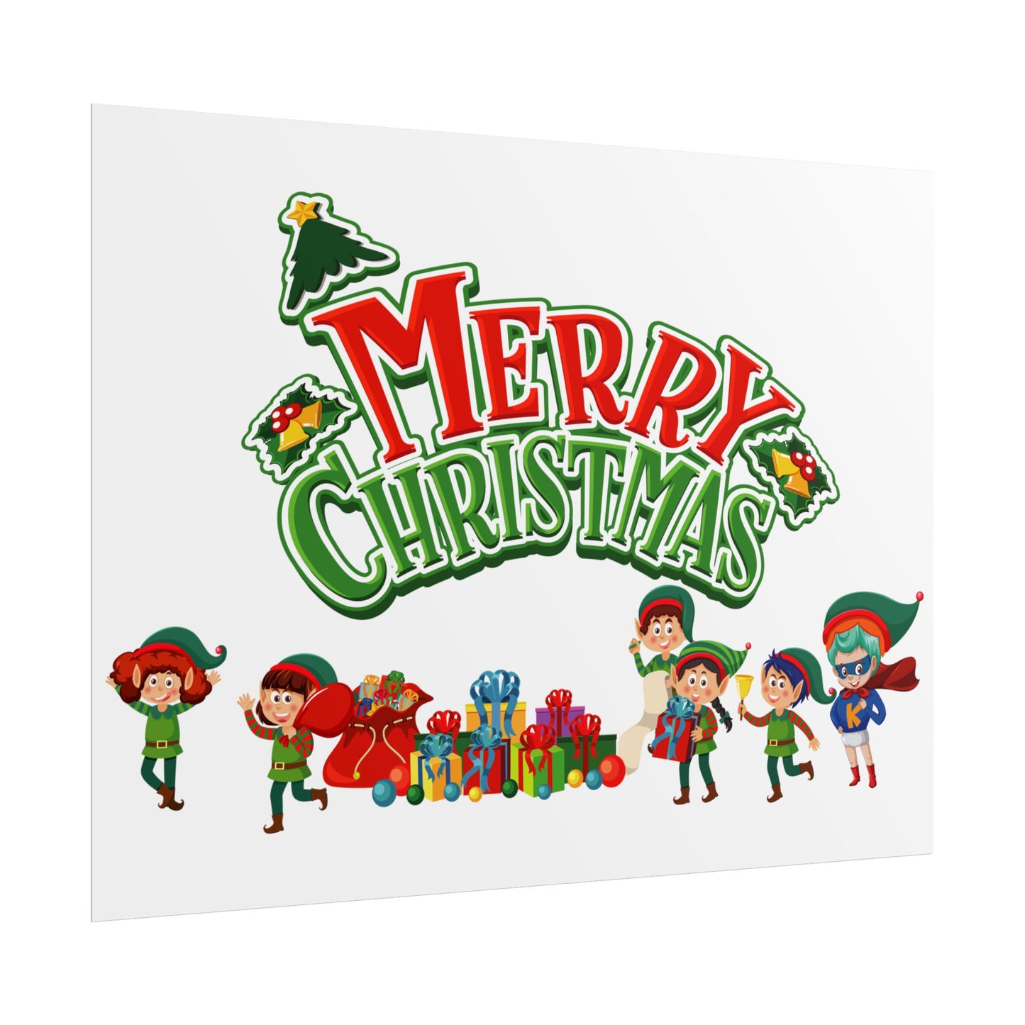 Rolled Posters - Merry christmas from super friends - [[{"value":"Wonderwear Kid"}]]