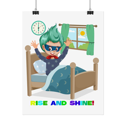 Rolled Posters - Super kiddo teaches us to wake up early - [[{"value":"Wonderwear Kid"}]]