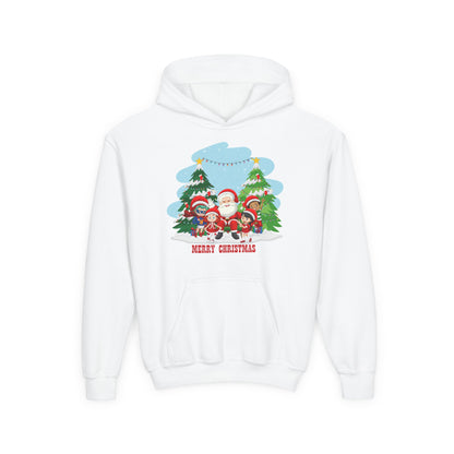 Youth Heavy Blend Hooded Sweatshirt - Super kiddo with santa claus Merry christmas - [[{"value":"Wonderwear Kid"}]]