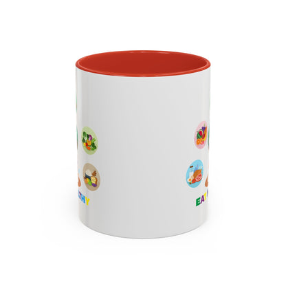 Accent Coffee Mug - Supper kiddo showing healthy food to eat - [[{"value":"Wonderwear Kid"}]]
