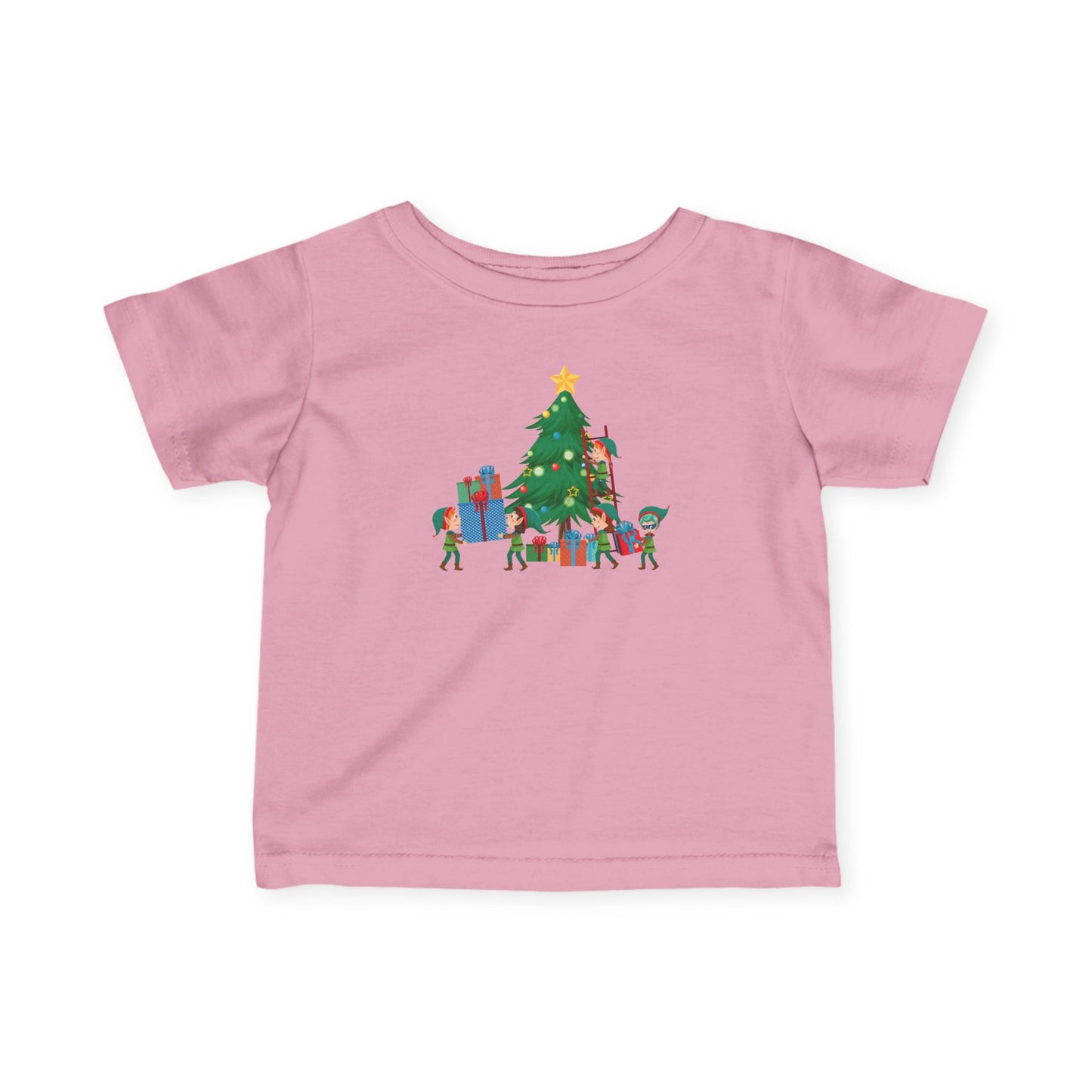 Infant Fine Jersey Tee - Super kiddo putting gifts on christmas tree - [[{"value":"Wonderwear Kid"}]]