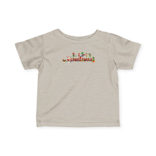 Infant Fine Jersey Tee - Christmas with santa claus and friends - [[{"value":"Wonderwear Kid"}]]