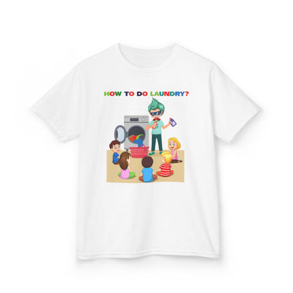 Kids Heavy Cotton™ Tee - super kiddo teaching laundry - [[{"value":"Wonderwear Kid"}]]