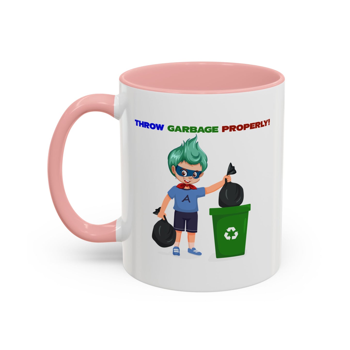 Accent Coffee Mug - Super kiddo taking trash out