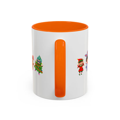 Accent Coffee Mug - Super kiddo in christmas tree attire - [[{"value":"Wonderwear Kid"}]]