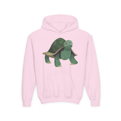 Youth hoodie with adorable turtle design Printify