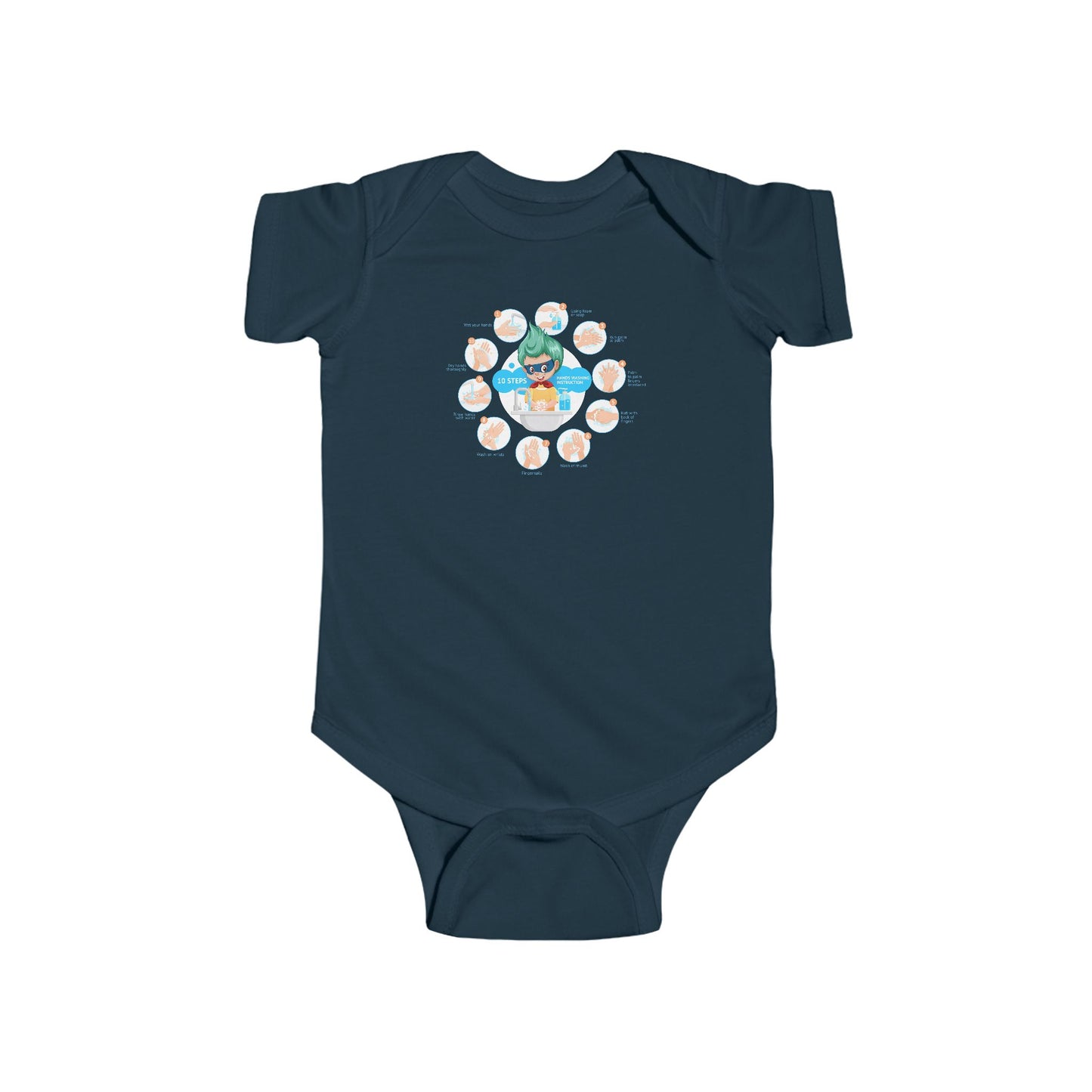 Infant Bodysuit - Super kiddo hand washing steps