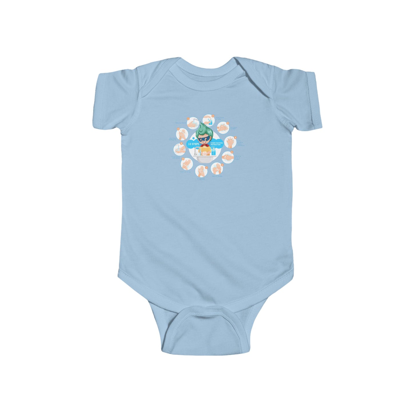 Infant Bodysuit - Super kiddo hand washing steps