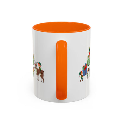 Accent Coffee Mug - Merry christmas and reindeer - [[{"value":"Wonderwear Kid"}]]