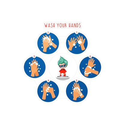 Halloween Kiss-Cut Vinyl Decals – Super kiddo teaching how to wash hands - [[{"value":"Wonderwear Kid"}]]