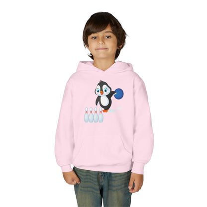 Kids Penguin Bowling Hoodie Printify