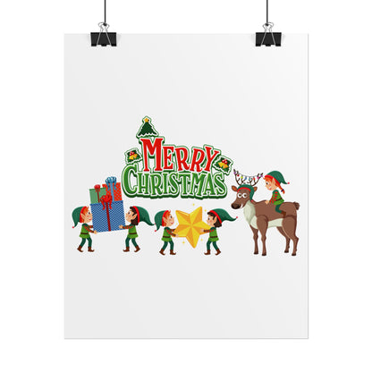 Rolled Posters - Merry christmas and reindeer - [[{"value":"Wonderwear Kid"}]]