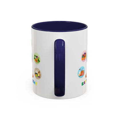 Accent Coffee Mug - Supper kiddo showing healthy food to eat - [[{"value":"Wonderwear Kid"}]]
