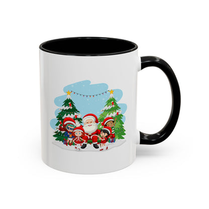 Accent Coffee Mug - Super kiddo with santa claus - [[{"value":"Wonderwear Kid"}]]
