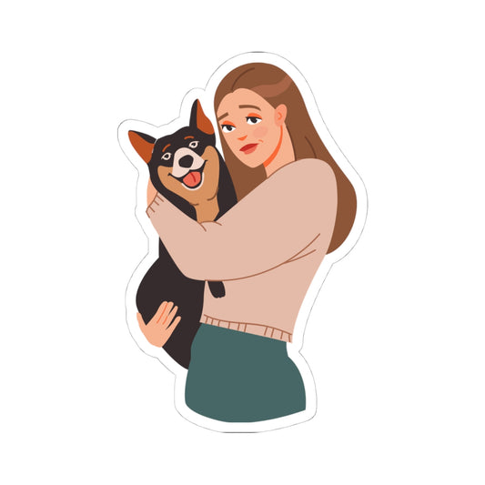 Kiss-Cut Vinyl Decals - Siberian husky and mom Printify