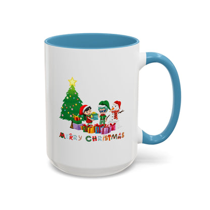 Accent Coffee Mug - Super kiddo preparing gifts - [[{"value":"Wonderwear Kid"}]]