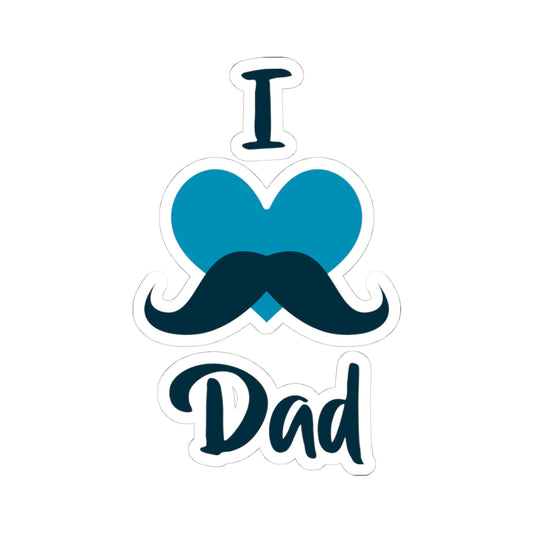 Kiss-Cut Vinyl Decals - I love dad - heart Printify