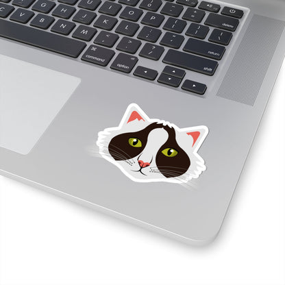 Kiss-Cut Stickers - Black and White Cat Printify