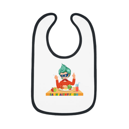 Baby Bib - Super kiddo eating healthy breafast