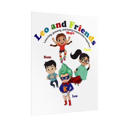 Rolled Posters - Leo & Friends - Learning and growing - [[{"value":"Wonderwear Kid"}]]