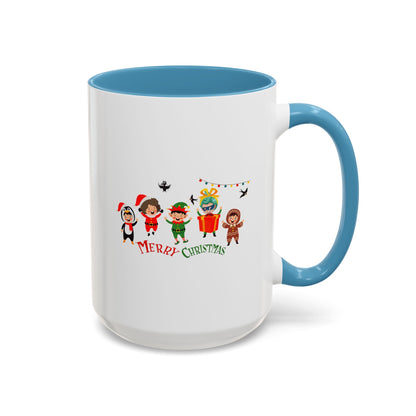 Accent Coffee Mug - Merry christmas by super kiddo and friends - [[{"value":"Wonderwear Kid"}]]