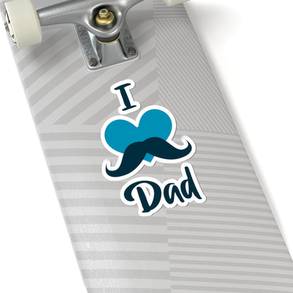 Kiss-Cut Vinyl Decals - I love dad - heart Printify