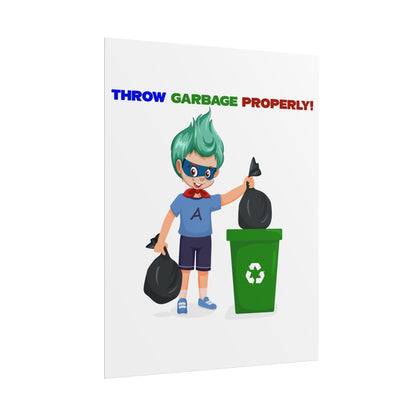 Rolled Posters - Super kiddo taking trash out - [[{"value":"Wonderwear Kid"}]]